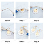 SUNNYCLUE 1 Box DIY 10 Pairs Flat Round Charms Freshwater Shell Charms Pendants Earrings Making Kit Teardrop Beads for Jewelry Making Brass Linking Rings Starters Adult Women Golden Instruction - color: Diy 10 Pairs Flat Round Charms Earrings