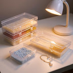 4 Pack Rectangular Clear Plastic Storage Containers Box with Hinged Lid for Beads and Other Small Craft Items (6.1 x 3.3 x 1.18 inch) - size: 6.1 x 3.3 x 1.18 inch