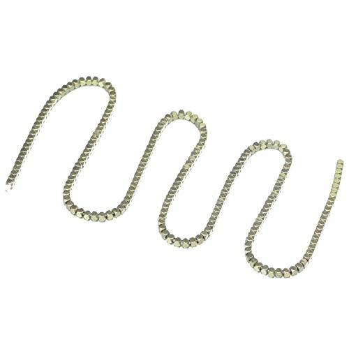 AD Beads Natural Hematite Gemstone Faceted Square Cube Loose Beads 16" 2x2mm 4x4mm (2x2mm, Metallic Pyrite) - color: Metallic Pyrite, size: 2x2mm