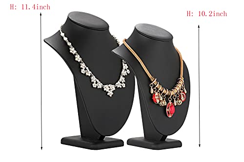 Polmart Modern Necklace Display Bust (Black Leatherette, 10 ¼”H) - color: Black Leatherette, size: 10 ¼”H