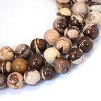 KISSITTY 235pcs 8mm Natural Africa Zebra Jasper Bead Strands, Natural Gemstone Crystal Beads Round Smooth Chakra Beads Energy Healing Crystals Gemstones for DIY Jewelry Bracelets Necklaces Making - color: Natural Africa Zebra Jasper