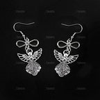 AUEAR, Antique Silver Angel Charms Pendants for DIY Jewelry Making Necklace Bracelet - color: Silver, size: 100 Pack
