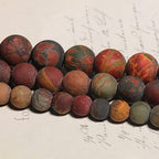 48pcs Natural Matte Picasso Jasper Gemstone Beads，8mm Frosted Round Loose Stone Beads for Jewelry Making Earring Bracelet Necklace DIY Crafts - color: Picasso Jasper, size: 8mm