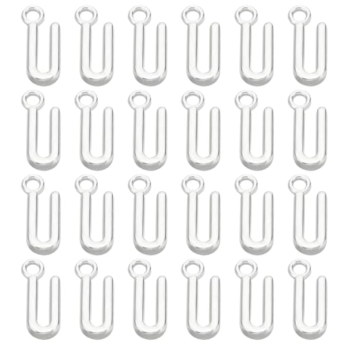 PATIKIL Letter Charm, 50pcs Alphabet Initial Pendant Charm Bulk DIY for Jewelry Making Bracelets Earrings Necklace - style: U