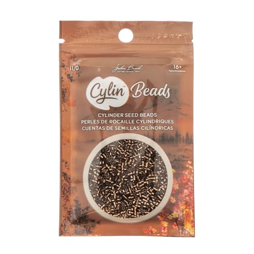 John Bead 25g Cylin Beads Brown Silver Lined 11/0 Glass Cylindrical Seed Beads for Jewelry Bracelets Necklaces Earrings Making Embroidery - color: Brown Silver Lined