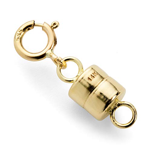 Everyday Elegance Solid 14K Yellow Gold Magnetic Clasp and Closures for Necklaces, Bracelets, Anklets | Converter with Spring Ring | 1 Clasp | 4.5mm Thickness - size: 1 Clasp ( 4.5 mm)