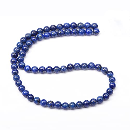 AD Beads Natural Gemstone Round Loose Beads 15" for Bracelet Necklace Earrings Jwelery Making Crafts DIY (4mm, Blue Lapis) - color: Blue Lapis, size: 4mm