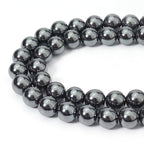 45pcs 8mm Natural Black Hematite Beads Energy Healing Crystal Round Loose Stone Beads for Jewelry Making, DIY Bracelets Necklaces - color: Black Hematite, size: 8mm