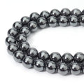 35pcs 10mm Natural Black Hematite Beads Energy Healing Crystal Round Loose Stone Beads for Jewelry Making, DIY Bracelets Necklaces - color: Black Hematite, size: 10mm