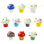 DanLingJewelry 10Pcs Colorful Ice Cream Bumpy Lampwork Glass Beads 3D Imitation Cupcake Sweet Food Beads for Jewelry Making Bracelets