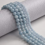 35pcs 10mm Natural Stone Beads Aquamarine Beads Energy Crystal Healing Power Gemstone for Jewelry Making, DIY Bracelet Necklace - color: Aquamarine, size: 10mm