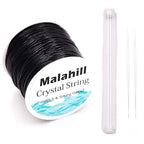 Elastic String Cord for Jewelry Making Bracelet Beading Thread,Stretchy String for Bracelets with 2 Pcs Beading Needles Beading Cord Black 0.6mm - size: Black 0.6mm