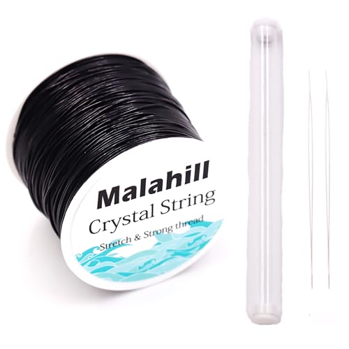 Elastic String Cord for Jewelry Making Bracelet Beading Thread,Stretchy String for Bracelets with 2 Pcs Beading Needles Beading Cord Black 1.0mm - size: Black 1.0mm