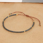 KELITCH Adjustable turquoise bead bracelet single color knitting friendship bracelet fashion jewelry daily wear gift (28 color selection) - color: Grey 04I
