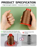 FIVEIZERO Extra Strong Upholstery Thread,Brown 1000 Meters Bonded Nylon Thread for Denim Leather,Craft,Machine,DIY and Home (1 Pack) CJ - color: Brown
