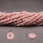 2 Strands (300PCs) Natural Pink Opal Rondelle Beads, 2 * 4mm Gemstone Loose Spacer Abacus Disk Beads for DIY Bracelet Necklace Earrings Jewelry Making, Craft Supplies Beading Kit - color: Pink Opal, size: 2*4MM