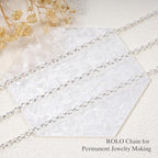 GTVOODX 16.4Feet Silver Chain for Jewelry Making Stainless Steel Rolo Link Cable Chains Bulk for Necklace Jewelry Accessories DIY Making - color: Silver Rolo Chains