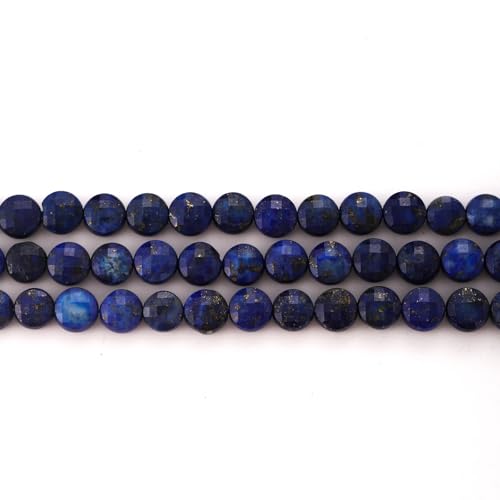 6mm Faceted Natural Lapis Lazuli Stone Beads Coin Disc Gemstone Spacer Beads for Jewelry Making DIY Bracelet Necklace - color: Lapis Lazuli
