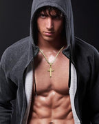 Cross Pendant Necklace with Bible Verse - Top-grade 316L Stainless Steel, Sleek Polished Design, Skin-friendly, Christian Jewelry for Men and Women - color: Luxury Gold, size: Medium, style: JOSHUA 1:9