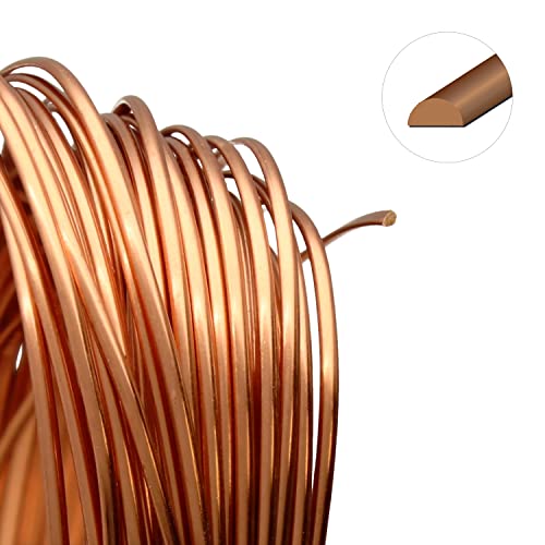The Beadsmith Half-Round Craft Wire – Soft Temper Jewelry Wire, Copper Color, 21 Gauge, 7 Yards - color: Copper, size: 21 Gauge