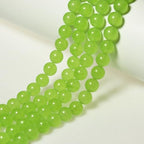 MJDCB Stone Beads 8mm 43pcs Round Fruit Green Jade Loose Gemstone Bead Charms for Jewelry Making Bracelet Necklace Earring Pendant - color: Fruit Green Jade, size: 8mm