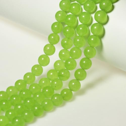 MJDCB Stone Beads 6mm 60pcs Round Fruit Green Jade Loose Gemstone Bead Charms for Jewelry Making Bracelet Necklace Earring Pendant - color: Fruit Green Jade, size: 6mm
