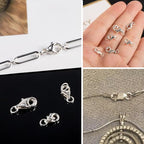 925 Sterling Silver Lobster Claw Clasps Set, Lobster Connector Clasp Closures with Open Jump Rings for Necklace Bracelet DIY Jewelry Finding Supplies (26pcs) - color: 26PcsA