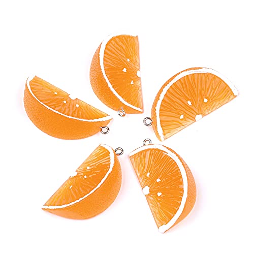 Cheriswelry Cup Cake Resin Pendants Lovely Food Sweet Dessert Dangle Charms Links Hanging Ornament with Metal Loop Fruit Pendants for Key Chains Bracelet Necklace Jewelry Making - color: Coral Orange
