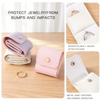 3Pcs Mini Travel Jewelry Bag, Portable Travel Jewelry Organizer, Small Travel Jewelry Pouch for Women, Mini Travel Jewelry Bag for Earrings, Rings, Necklaces, White Pink Purple
