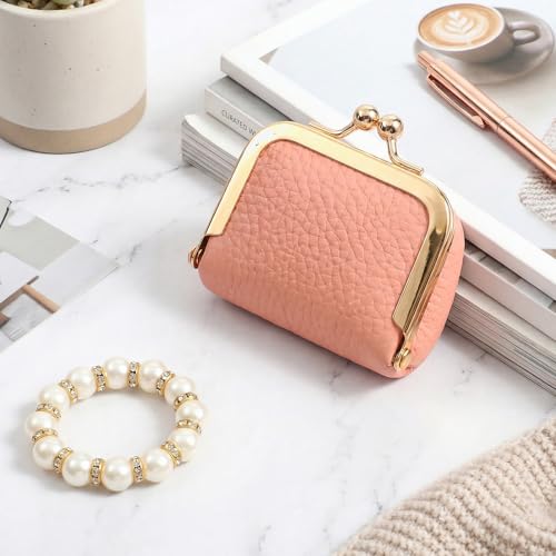 Mini Portable Jewelry Box, Leather Mini Travel Jewelry Case with Kiss Lock Small Rings Organizer Box for Women Rings Earrings Necklace Bracelets Storage