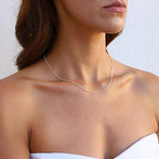 MEVECCO Dainty Gold Chain Choker Necklace 14K Gold Plated Handmade Boho Cute Tiny Beaded Link Choker Necklace Delicate Simple Minimalist Choker Necklace for Women - style: Silver Satellite Bead