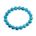 AD Beads Natural Gemstone Round Beads Stretch Bracelet Healing Reiki 10mm (Blue Turquoise) - color: Blue Turquoise