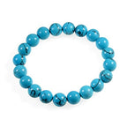 AD Beads Natural Gemstone Round Beads Stretch Bracelet Healing Reiki 10mm (Blue Turquoise) - color: Blue Turquoise