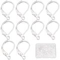 SUNNYCLUE 60Pcs 925 Sterling Silver Plated French Earring Hooks with Lever Backs for DIY Dangle Earrings - color: 1 Box 60pcs 925 Sterling Silver Plated Leverbacks