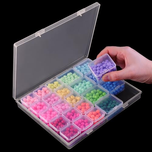 RJ-Sport Dual-Sized Diamond Bead Art Storage Box Organizer with 15 Mid-sized & 8 Large Inner Containers for Bead Art, Jewelry and Small Items - color: 15 mid + 8 large