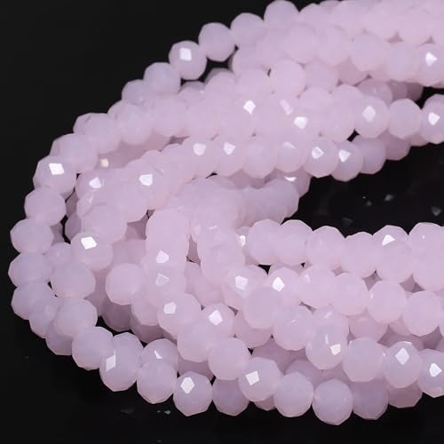 5 Strands 6mm 375PCS Light Pink Crystal Beads, Song Xi Porcelain Jade Glass Beads for Jewelry Making, Gemstone for Necklace Earring, Arts and Crafts, DIY and Craft Supplies - color: Light Pink, size: 6mm(5 Strands)