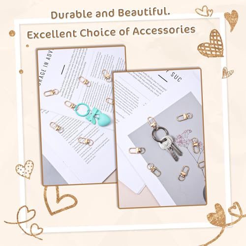 30Pcs Lobster Claw Clasps Keychain Clasp Clips Metal Swivel Lobster Clasp Hook Key Chain Hooks Gold Swivel Snap Hooks for Keychains DIY Lanyard Crafts
