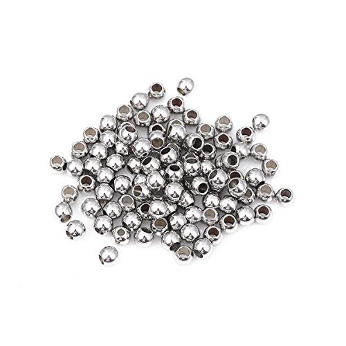 BEADIA Stainless Steel Spacer Beads 5x4mm Round Loose Charm Caps Beads for DIY Jewelry Making 100pcs with 2.5mm Hole - color: 5x4mm 2.5mm