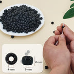 MIIIM 1200PCS 6x9mm Black Pony Beads Bulk, Kandi Beads for Bracelets Making Kit, Hair Braids Crafts for Jewelry Making (Black) - color: Z1-Black