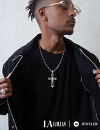 LOLIAS Black 14K Gold Plated 𝐂𝐫𝐨𝐬𝐬 𝐍𝐞𝐜𝐤𝐥𝐚𝐜𝐞 for Men Stainless Steel 𝐁𝐲𝐳𝐚𝐧𝐭𝐢𝐧𝐞 Chain With Cross Pendant Necklace 𝐌𝐞𝐧𝐬 𝐆𝐢𝐟𝐭 22-30Inch - color: Black plated necklace with pendant, size: 28IN