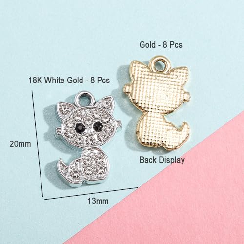 16-Pcs Crystal Jewelry Making Charms Silver Pendant Charm For Women Making Jewelry Crafts Rhinestone Charms - color: Swan-2