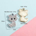 16-Pcs Crystal Jewelry Making Charms Silver Pendant Charm For Women Making Jewelry Crafts Rhinestone Charms - color: Swan-2