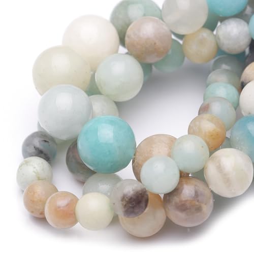 10mm Natural Stone Beads for Jewelry Making,Amazonite Polished Smooth Round Gemstone Beads for Bracelet Necklace 15 Inch - color: Amazonite, size: 10mm