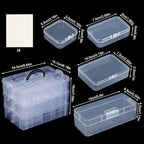 SGHUO Bead Organizer Box, 56 pcs Small Organizers, 3-Tier Stackable Storage Container Box for Art Craft Storage, Washi Tape, Kids Toys, Jewelry, Beauty & Sewing Supplies - style: 3 tier-mix
