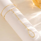 CHESKY 14K Gold Plated Hand Chain Bracelets for Women Set - Dainty Finger Ring Bracelet Stack Adjustable Hand Chains Durable Beaded Bracelets Trendy Simple Body Jewelry Gift for Women - style: 2tennis bead bracelet-gd