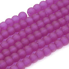 FASHEWELRY 200Pcs Transparent Frosted Glass Bead 4mm Matte Crystal Glass Loose Beads for DIY Jewelry Making (Medium Violet Red) - color: Medium Violet Red