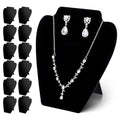 12 PCS Black Velvet Necklace Display,Jewelry Display for Selling and Shows | Foldable Necklace Easel Stand, Soft Velvet, Easy to Assemble