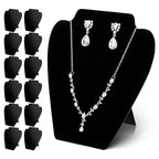 12 PCS Black Velvet Necklace Display,Jewelry Display for Selling and Shows | Foldable Necklace Easel Stand, Soft Velvet, Easy to Assemble