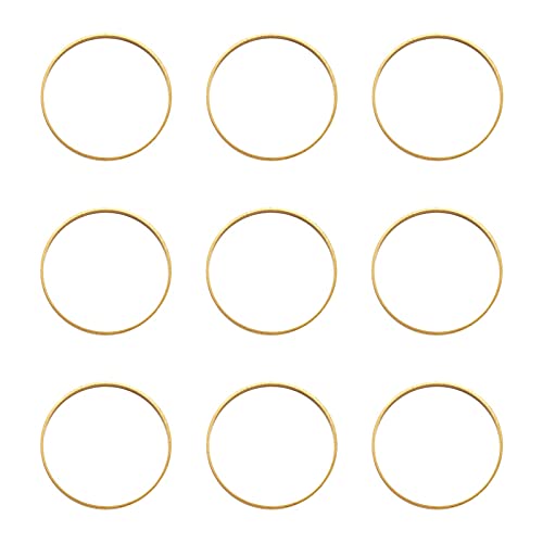 FASHEWELRY 50Pcs Brass Round Linking Rings 20mm Golden Circle Open Bezel Connectors Charms for Dangle Beading Hoop Jewelry Making - color: Golden, size: 20mm