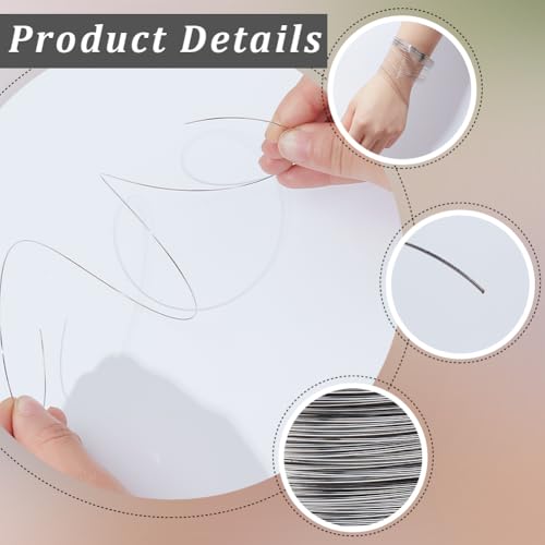 CREATCABIN 200 Loops Jewelry Memory Wire Stainless Steel Bracelet Wire Metal Silver Wrapping Beadable Round Circle 6.5cm/2.56 Inch Memory Loops Rings for Beading Bracelet Jewelry DIY Making Projects